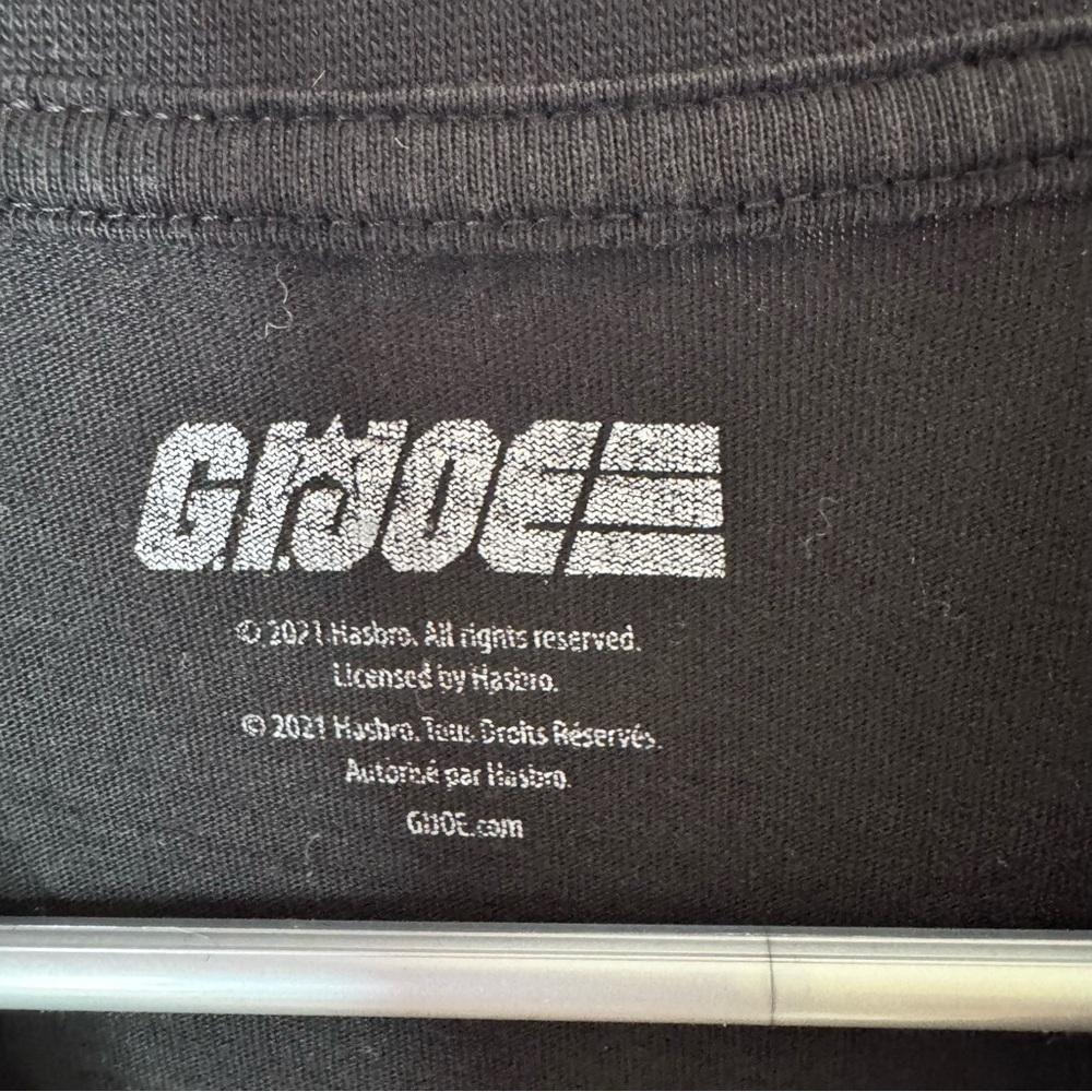 Hasbro G.I. Joe Black Tee tshirt logo graphic stretchy shirt top blue red white - Picture 5 of 7